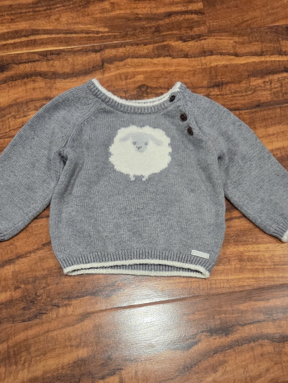 Janie and Jack EUC 12-18 Months Gray Lamb Sweater
